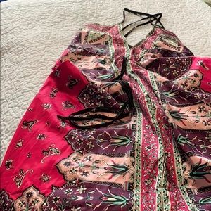 Silky straps maxi summer dress